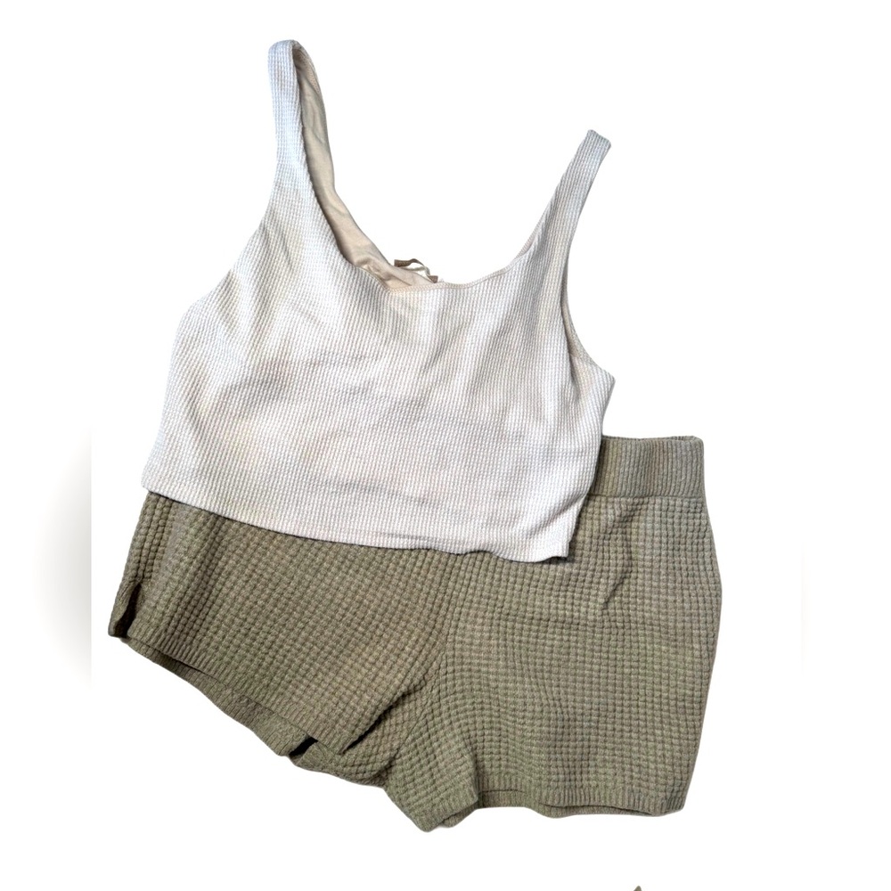 Abercrombie & Fitch Lounge Tank and Short set, 2 tone: Cream/Taupe women’s XL